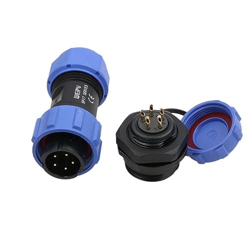 SP17 5 Pin Electrical Connector Solder Aviation Circular Waterproof IP68 Blue 5A Male Plug Female Socket for Outdoor Power - size: 5 pin 5A