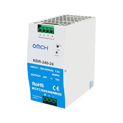 24V 10A DIN Rail Power Supply, 240W Switching Power Supply