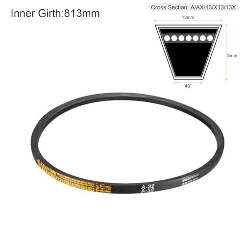 uxcell A32 Drive V-Belts 32" Inner Length 13mm Width 8mm Thick JIS Standard A-Section Rubber Drive Industrial Transmission Belt - size: 32"