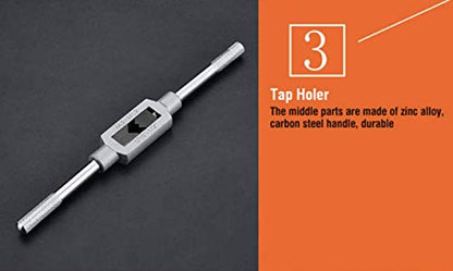Edward Tools 40 Piece Tap and Die Set Metric - Steel Storage Case - Pro Grade C45 Carbon Steel - Includes Tap, Dies, Screwdriver, Tap Wrench, Screw Pitch Gauge - Create New or Repair Threads