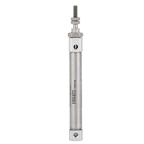 Oumefar 45mm Stroke Pneumatic Cylinder Piston Double-Acting Air Cylinder Single Threaded Rod M4*0.7 Stainless Steel Cylinder with Matching Nuts