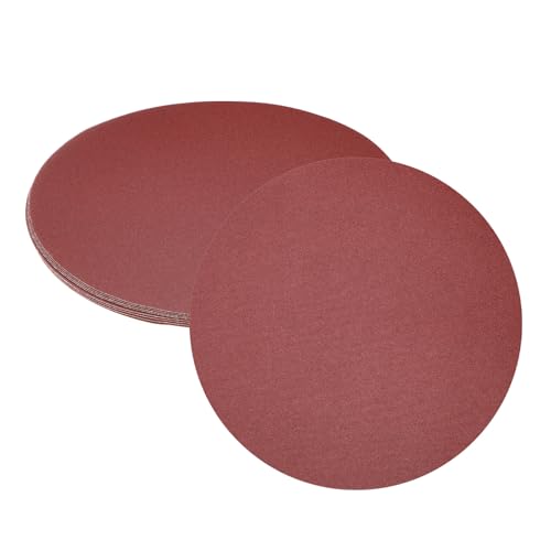 uxcell 8pcs 12-Inch PSA Sanding Discs, 150 Grits Aluminum Oxide Self Adhesive Stick Back Sandpapers, No-Hole Round Wet/Dry Sander Papers, Sand Auto Car Paint, Wood, Metal - size: 150 Grits