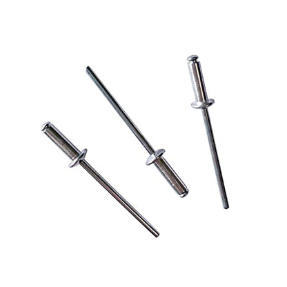 Maozaa 100Pcs 1/8" x 3/8" Aluminum Blind Rivets, Pop Rivets, Silver - color: Silver, size: 1/8" x 3/8"