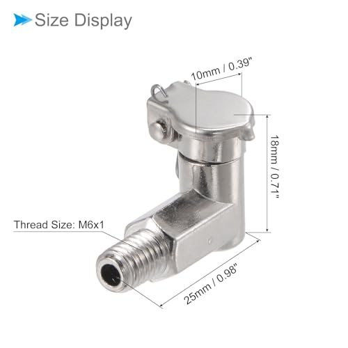 Spring Grease Oil Cup Cap, | M6x1 Thread | L Shape Oil Container Cup Oiler Lathe Machine Power Accessories - (Applications: for Industrial Lubrication), 4-Pieces - size: M6x1mm