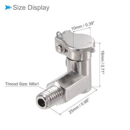 Spring Grease Oil Cup Cap, | M6x1 Thread | L Shape Oil Container Cup Oiler Lathe Machine Power Accessories - (Applications: for Industrial Lubrication), 4-Pieces - size: M6x1mm