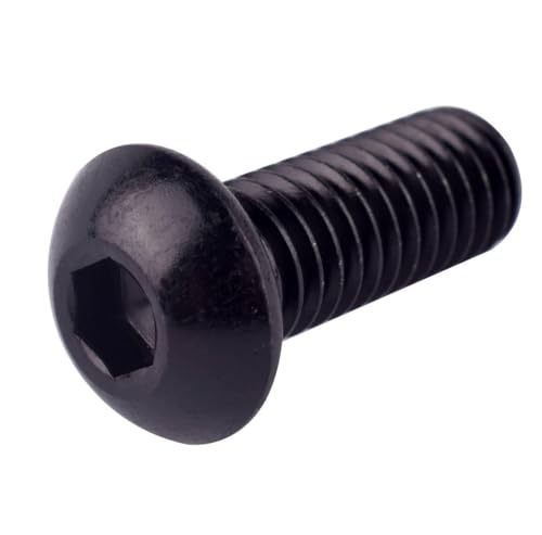 1/4-20 x 3/8" Button Head Socket Cap Bolts Screws (1/4" to 2" Available), 304 Stainless Steel 18-8, Black Exterior Finish, Allen Hex Drive, Fully Thread,10Pcs - size: 1/4-20 x 3/8" (10 PCS)