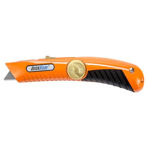 Pacific Handy Cutter QBS20 Quickblade Spring Back Utility Knife, Industrial Knife with Self-Retracting Blade Functionality, Safety Point Blade, for Boxes, Tape, Paper, Plastic Straps and much more