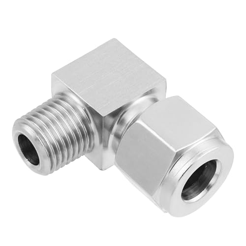 Yoebor Stainless Steel Compression 90 Degree Male Elbow 1/2" OD x 1/2" MNPT - size: 1/2" OD x 1/2" Mnpt
