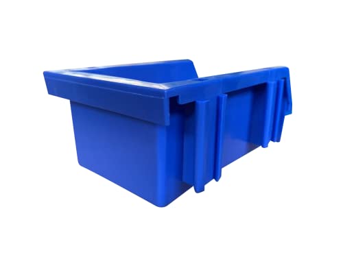 3.5" X 5.2" X 2.1" BLUE Heavy duty thermoplastic storage bin organizer, Stackable, Hangable, Side-connect. Great for tools, parts crafts and more! (2 PACK)