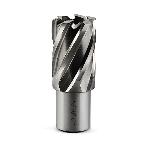 Annular Cutter JESTUOUS 15/16 Inch Cut Dia 3/4 Weldon Shank 1 Cut Depth