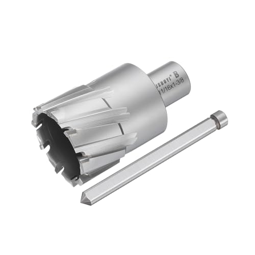 HARFINGTON Annular Cutter 1-11/16" Dia 1-3/8" Depth 3/4" Shank TCT Cutting Drill Bits with Pin for Magnetic Drill Press - size: 1-11/16" x 1-3/8"