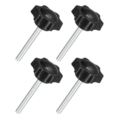 uxcell 4Pcs M6 x 50mm Star Knobs, Plastic Hex Shaped Clamping Knob Screw Hand Tightening Replacement Knob for Umbrella Base Replacement knob - size: M6 x 50mm