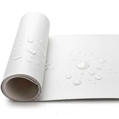 White Plastic Roll 12x96x0.04inch, Hard Polypropylene Flexible Plastic Sheet into Roll, Easy Cut to Size for DIY Craft Material, Custom Gasket, Furniture Cabinet Drawer Protection Liner, Heat Bendable - color: White