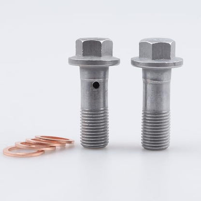 AC PERFORMANCE M10 x 1.0 Flange Hex Head Banjo Bolt 28mm UHL, Blind Hole, Grade 8.8 Zinc Steel, Pack of 2