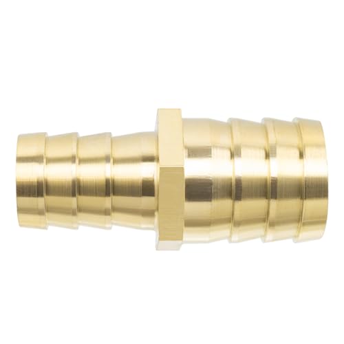 Yoebor Brass Hose Barb Reducing Union 1" x 3/4" Barbed Reducer Coupler 2pcs - size: 1" x 3/4"