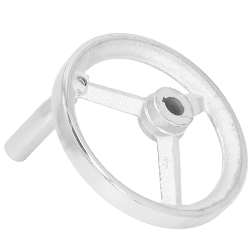 Walfront Lathe Handwheel 16x160MM Rotary Handwheel Chrome Plated Cast Iron Round Hand Wheel with Removable Handle Easy to Install