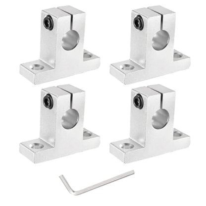 uxcell 4pcs SK10 Aluminum Linear Rod Rail Shaft Support for 10mm Diameter Shaft, Linear Motion Rail Guides Mounting Bracket with Wrench for CNC Machine, 3D Printer, Automation Equipment - size: SK10
