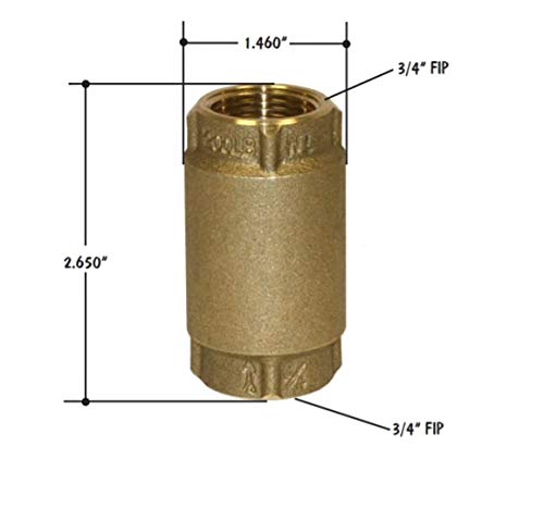 Merrill MFG CVNL75 3/4" No-Lead Brass Check Valve 700 Series, 0.75" (Pack of 2) - size: 3/4 inch (Pack of 2)