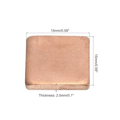 MECCANIXITY Heatsink Copper Sheet Shim, 2.5mm Thickness 15 x 15mm Pad with Thermal Conductive Adhesive Tape for Desktop Computer CPU Cooling Patch 5 Set - size: 2.5mm