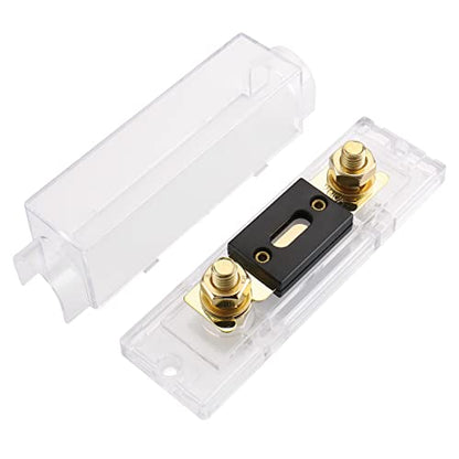 BAOMAIN 1-Pack 200A ANL Fuse Holder Kit Gold-Plated for Car Audio 12V - style: 200 Amp.