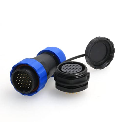 HE29 26pin 28mm Automotive Plastic Waterproof Plug Electric Rear Mount Socket Connector (26 pin) - size: 26 pin