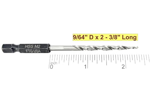 FTG USA 6 Pc #6 (9/64") Countersink Drill Bit Set with Tapered Drill Bits - size: #6, style: Same Sort 6 Pc