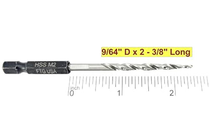 FTG USA 6 Pc #6 (9/64") Countersink Drill Bit Set with Tapered Drill Bits - size: #6, style: Same Sort 6 Pc