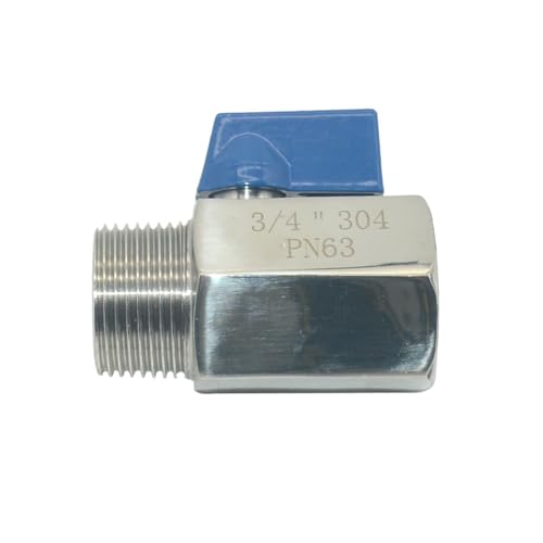 VARMHUS Pack of 2 304 Stainless Steel NPT Mini Ball Valve, Female x Male Thread Shut Off Valve for Water, Oil and Gas (3/4inch) - size: 3/4inch