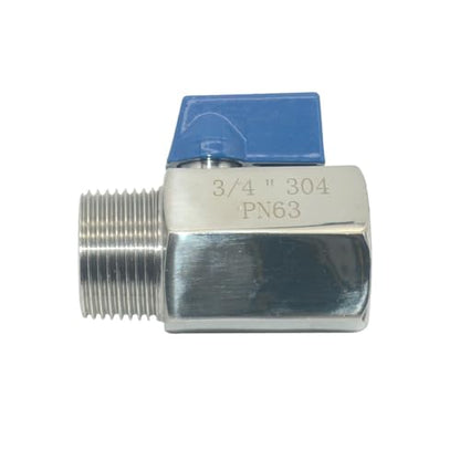 VARMHUS Pack of 2 304 Stainless Steel NPT Mini Ball Valve, Female x Male Thread Shut Off Valve for Water, Oil and Gas (3/4inch) - size: 3/4inch