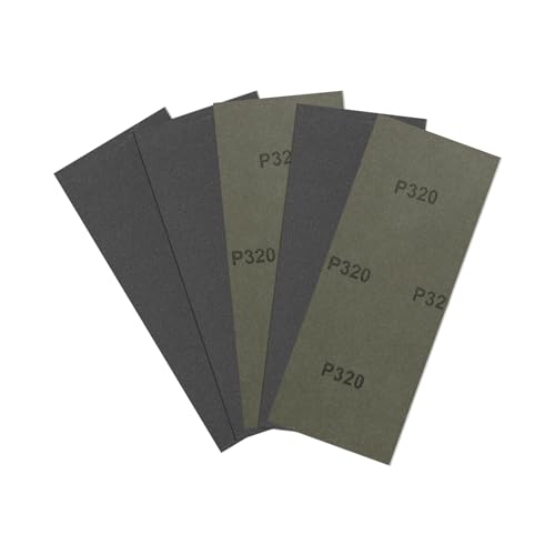 5Pcs Sand Paper 3.6x9 320Grit Silicon Carbide Sandpaper Sheets - size: 3.6 x 9 Inch (320 Grits)