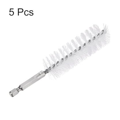 HARFINGTON 5Pcs Nylon Bore Brush 25mm Dia Cleaning Twisted Wire Brush Tube Pipe Cleaner with Handle 1/4 Inch Hex Shank for Tubes, Ports, Bearings - size: 25mm