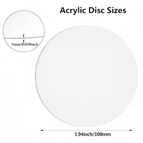 12 Pcs Acrylic Sheet Blanks Round Clear Christmas Disc Circle 4 Inch - size: 4 Inch