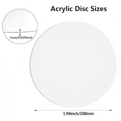 12 Pcs Acrylic Sheet Blanks Round Clear Christmas Disc Circle 4 Inch - size: 4 Inch