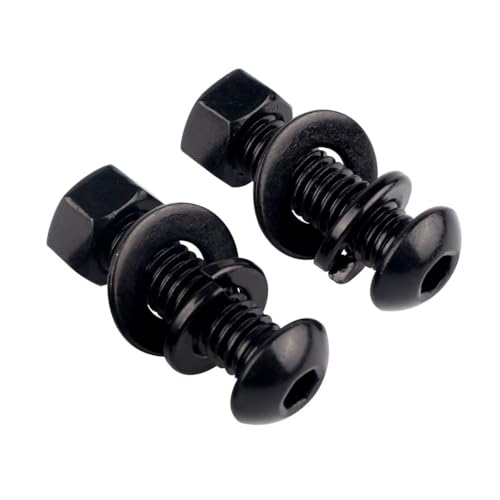 8 Sets 3/8-16 x 2 Button Head Socket Cap Bolts Screws, Hex Nuts, Flat & Lock Washers, 304 Stainless Steel 18-8 Fully Machine Thread, Black - color: Black, size: 3/8-16 x 2" (8 Sets)