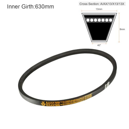 uxcell A25 Drive V-Belts 25" Inner Length 13mm Width 8mm Thick JIS Standard A-Section Rubber Drive Industrial Transmission Belt - size: 25"