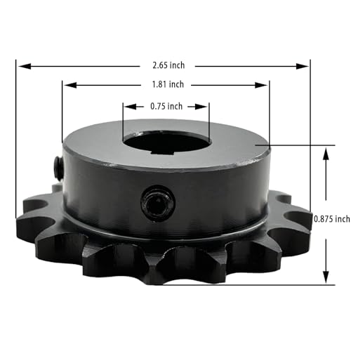 #40 Roller Chain Sprocket Type B 3/4 inch Bore 15 Tooth, Hardened Antirust 1045 Steel Drive Sprockets 40B15-3/4