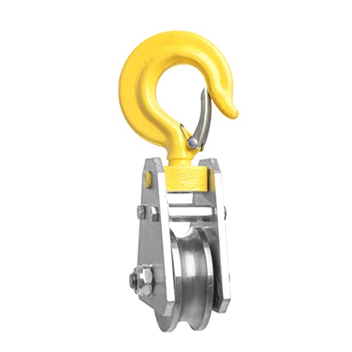 2pcs 3.2Ton Snatch Block with Hook Bearing Pulley Hook Lifting Trolley Wire Rope Electric Hoist Under Hook Hoist Special Hook Household Labor-Saving Hook Small Lifting Trolley - size: 3 Ton