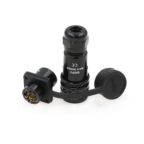 SZRMCC WEIPU SA12 4Pin Waterproof Connector 12mm Push Pull Solder Aviation Wire Connector Male Plug Female Socket for Automotive Industrial Electrical (4 Pin 5A) - size: 4 Pin 5A