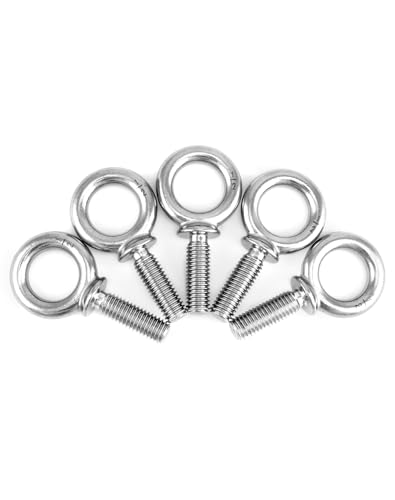 QWORK Eye Bolt, 20 Pack 1/2" -13 x 1-1/2" Marine Grade Stainless Steel Lifting Ring Threaded Eyebolt Machinery Shoulder Eyebolts - color: 20 Pack, size: 1/2"-13 x 1 1/2"