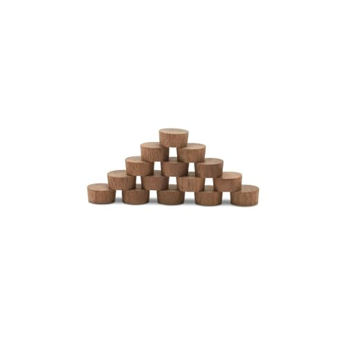 Wood Plugs for Furniture, 1/2 inch Walnut Wood Flat-Head Plug, Wooden Plugs for Screw Holes - Pack of 25 by Woodpeckers - size: 1/2 Inch