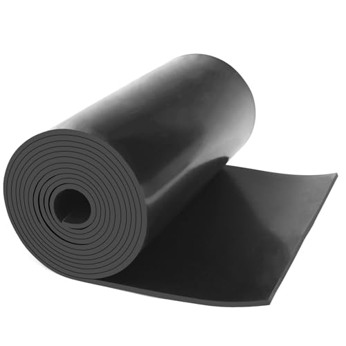 HooTown Solid Rubber Sheets Strips, No Adhesive Neoprene Rubber Rolls Seal - size: 12” Wide x 120” Long, style: 1/5" Thick