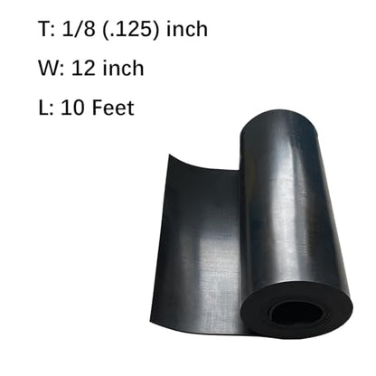 Neoprene Rubber Sheet Roll 1/8 (.125)" Thick X 12" Wide X 10'Long - size: 12"X10'X1/8"