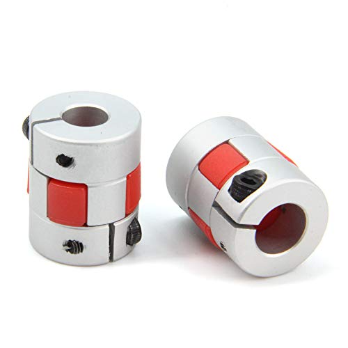 2PCS 8mm to 10mm Aluminium Plum Flexible Shaft Coupling Diameter20mm Length25mm 8x10mm Motor Connector Flexible Coupler for 3D Printer CNC Machine and Servo Stepped Motor（8x10mm） - size: D20 L25, style: 8x10mm