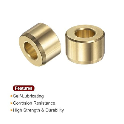 HARFINGTON 2pcs Sleeve Bearings 3/8" Bore 3/4" OD 1/2" Length Wrapped Oilless Bushings Brass Alloy for Transmission Conveyor Systems - size: 3/8" x 3/4" x 1/2"