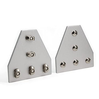 8PCS Corner Bracket Plate Outside Joining Plate for 3030 Series Aluminum Profile 3D Printer Frame (T-Silver-3030) - style: T-Silver-3030