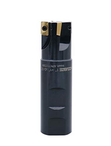 Accusize Industrial Tools 1'' 90 Deg Square Shoulder Indexable End Mill, 3-1/2'' Oal, Apkt11t3 Carbide Inserts, 4 Flute, 0056-0920 - size: 1" Cut, 1" Shk, 4 Fl