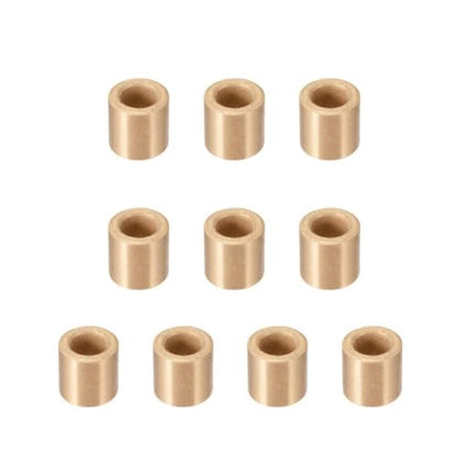 10 pcs Oilless Bushing Sleeve Bearings 1/4 inch bore Brass Self-Lubricating Sintered Bronze Bushings Bore 6mm OD 10mm Length 10mm