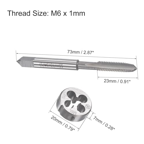M6x1mm Metric Left Hand Tap and Die Set,Machine Thread Screw Tap with Round Threading Die,Tap & Die Kit for Nut Screw Bolt Thread Repair - size: M6x1mm