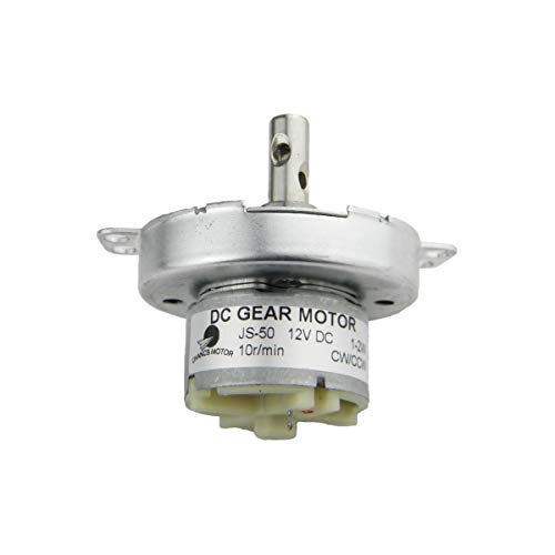 CHANCS 12V DC Gearbox Motor JS-50 10RPM CW/CCW Electric Motor with M4 Thread Hole Shaft Reduced DC Motor - size: 10RPM, style: Horizontal Hole Shaft