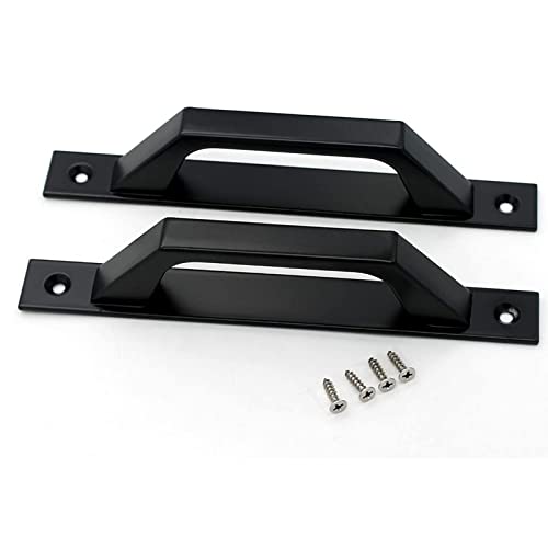 KAFENDA 2 pcs Carbon Steel Sliding Barn Door Handle Wood Gate Door Pull Handle 19.6cm (Sold by wen-) - color: 2PCS